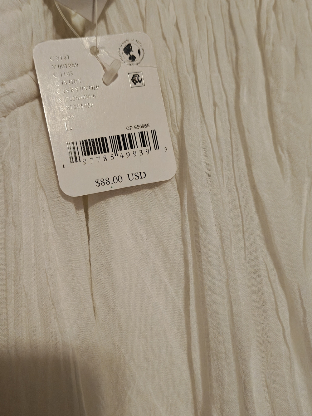 NWT Free People FP One Delia Slip Dress Women's Large Ivory V-Neck Boho Fairy - Picture 13 of 14